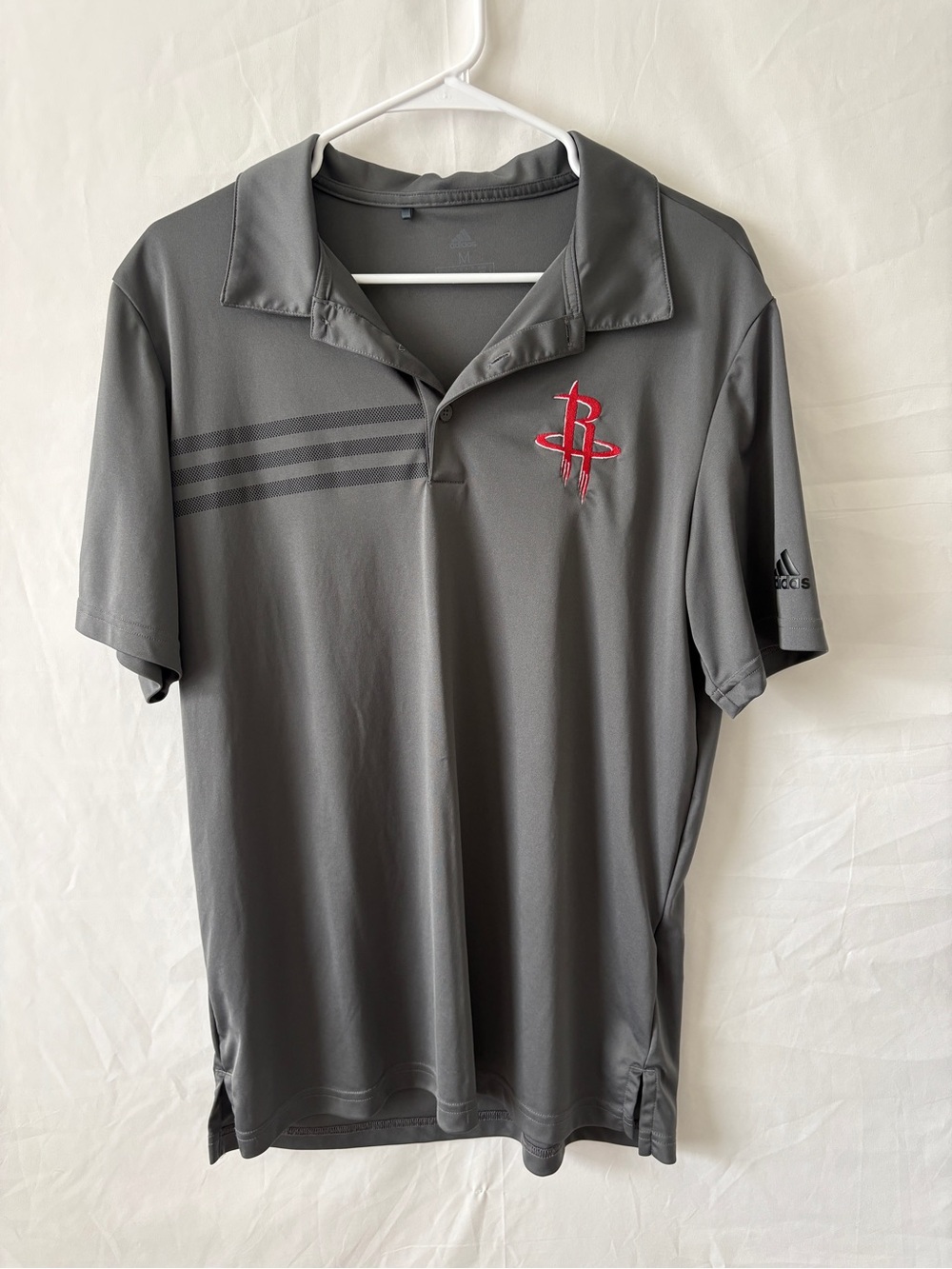 Adidas Houston Rockets Gray Short-Sleeve Polo